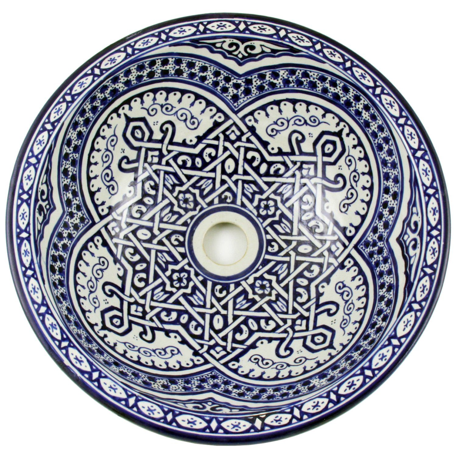 Casa Moro Waschbecken »Marokkanisches Keramik-Waschbecken Fes46 rund Ø