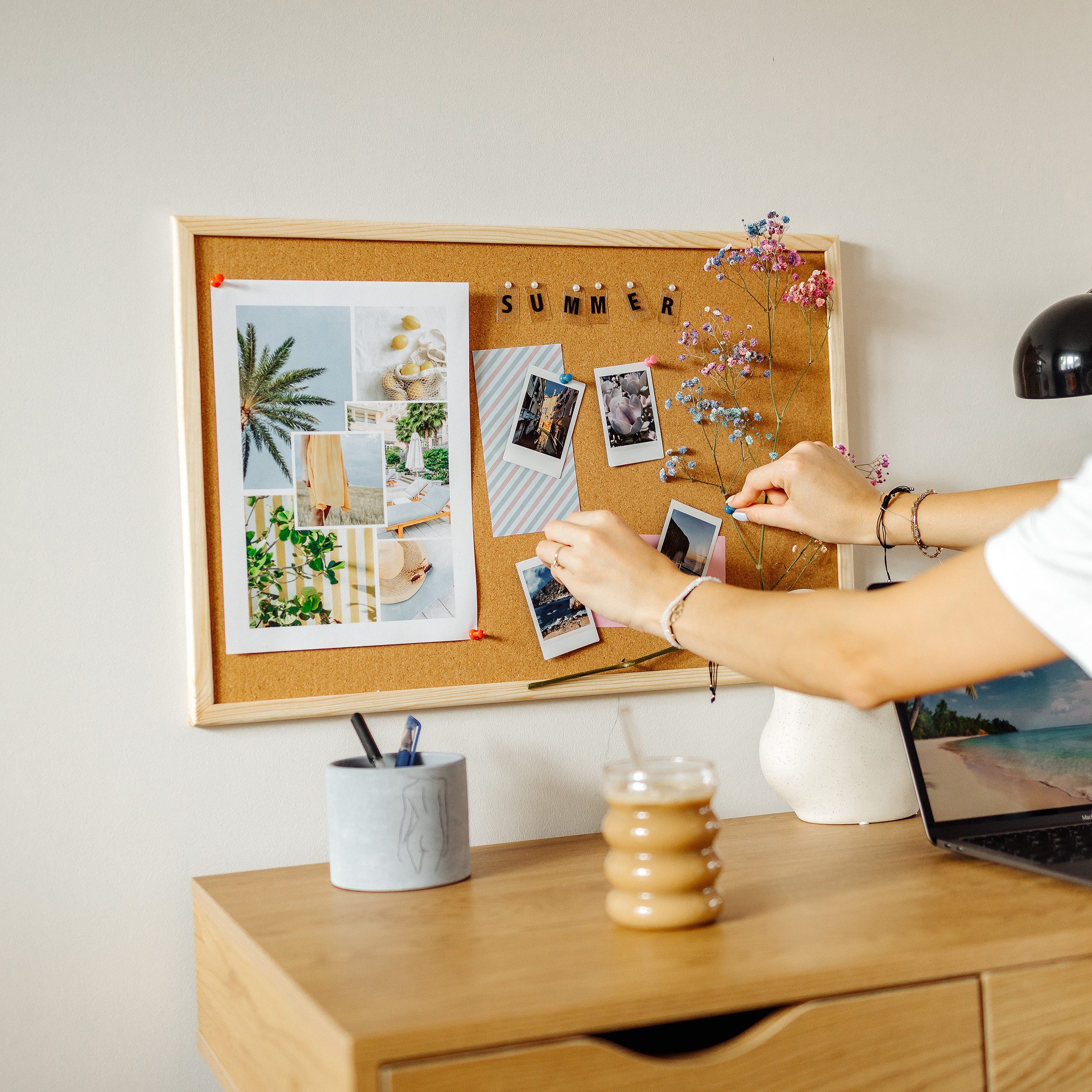 Creative Deco Pinnwand Große Pinnwand Kork, inkl. 5 Pinwandnadeln günstig online kaufen