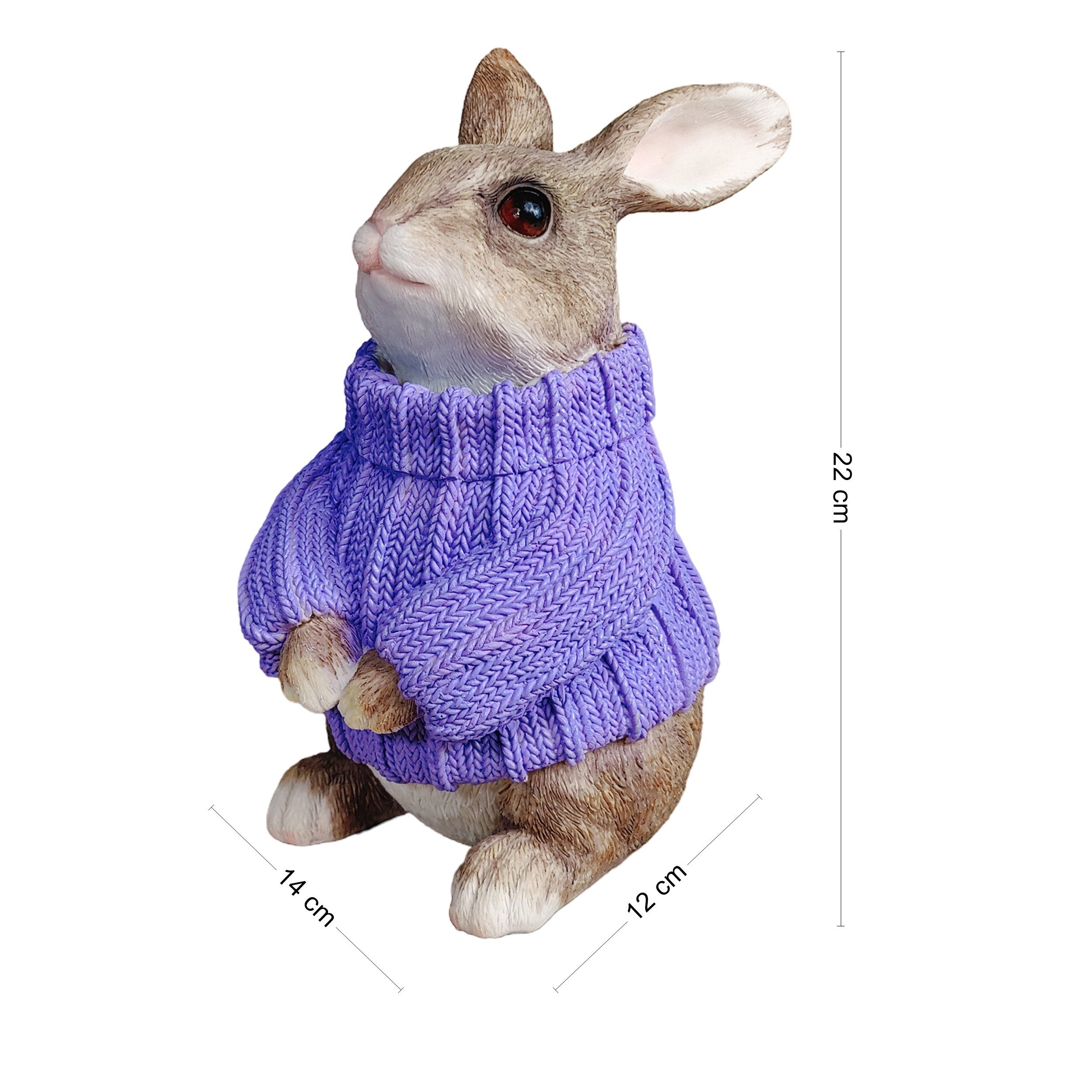 colourliving Osterfigur Deko-Osterhase „Hase im Pullover“, sitzende Hasenfigur (1 St), detailreiche Struktur im witzigen Pullover-Look Strick-Optik