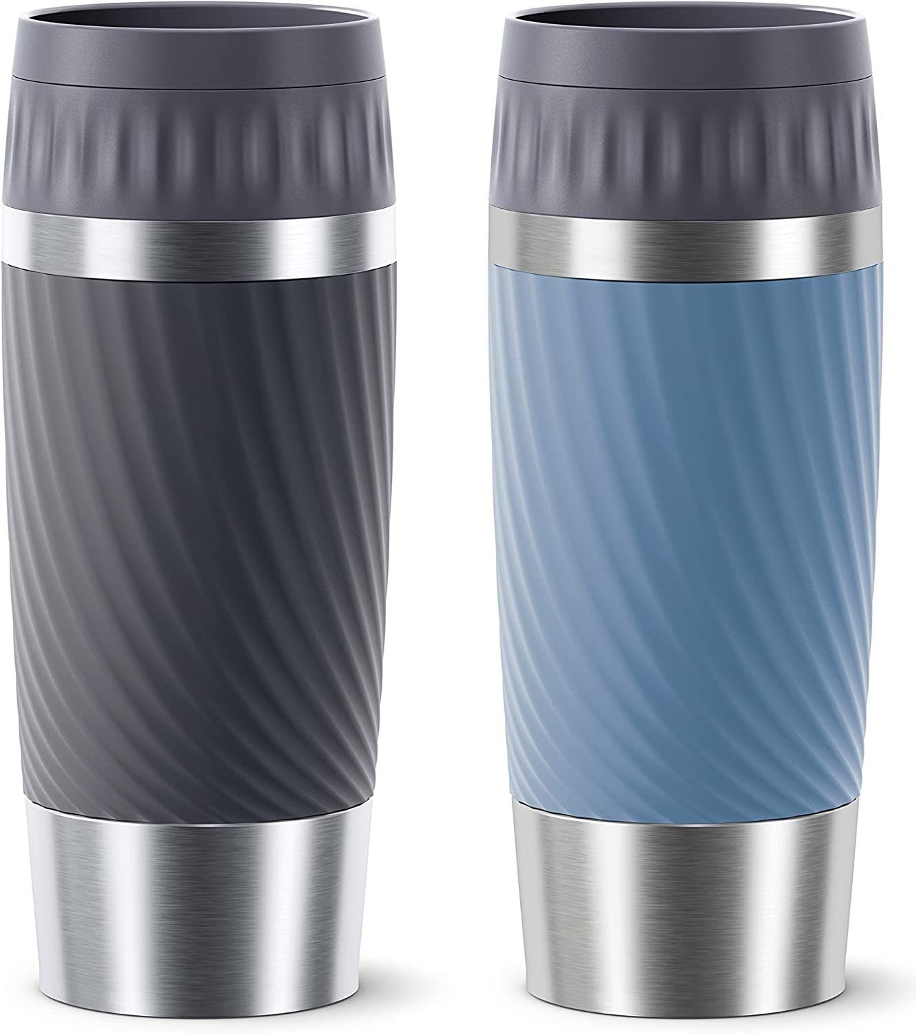Emsa Thermobecher »Travel Mug«, Emsa Thermobecher 2-teilig, 360 ml Travel  Mug, Für unterwegs, Luft und Wasserdicht (Isolierbecher mit doppelwandigem  Edelstahlkörper, BPA frei, Spülmaschinenfest), auslaufsicher, Blau +  Anthrazit online kaufen | OTTO