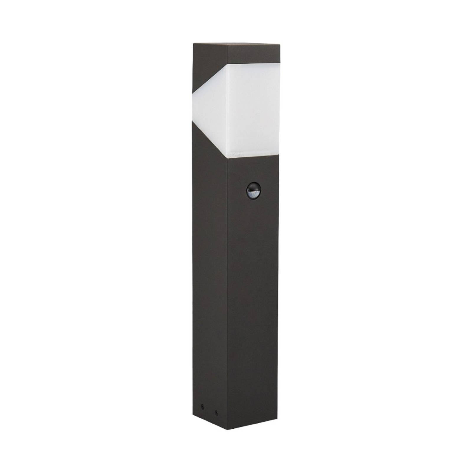Lucande Außen-Stehlampe Kiran, Metall, Schwarz IP44mit Bewegungsmelder, 1 x 40 W LED