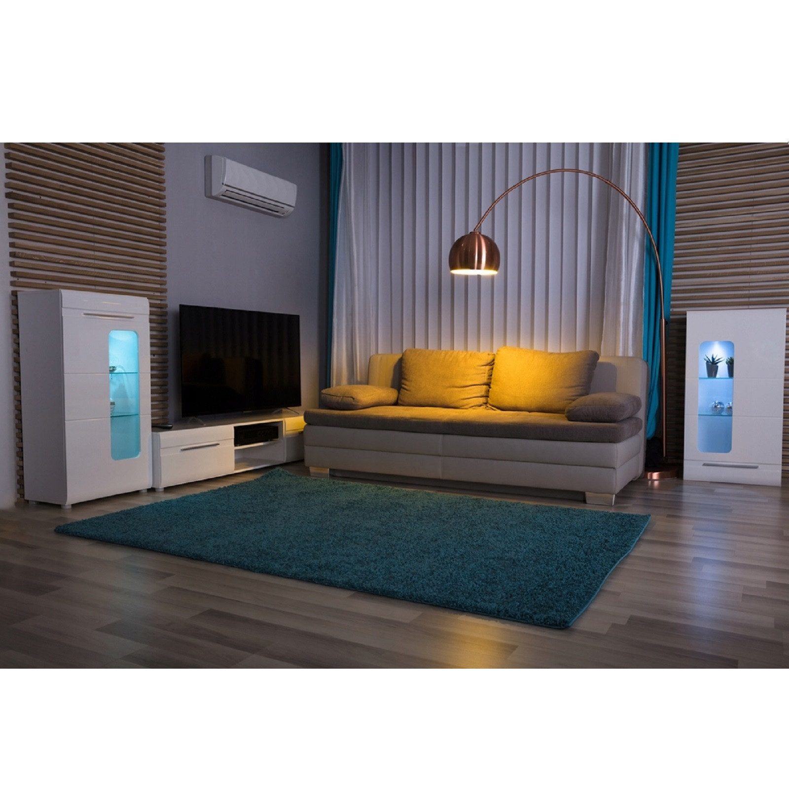 QLS LED Unterbauleuchte RGB 12V 2-8 Stück Weiß, LED fest integriert, Glasbodenbeleuchtung Lichtleiste Fernbedienung 16 Farben Dimmbar – Bild 4 von 4