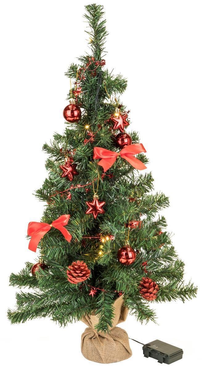 Bambelaa! Künstlicher Weihnachtsbaum Künstlicher Weihnachtsbaum 75cm Mit Christbaumschmuck LED Beleuchtung – Bild 5 von 5