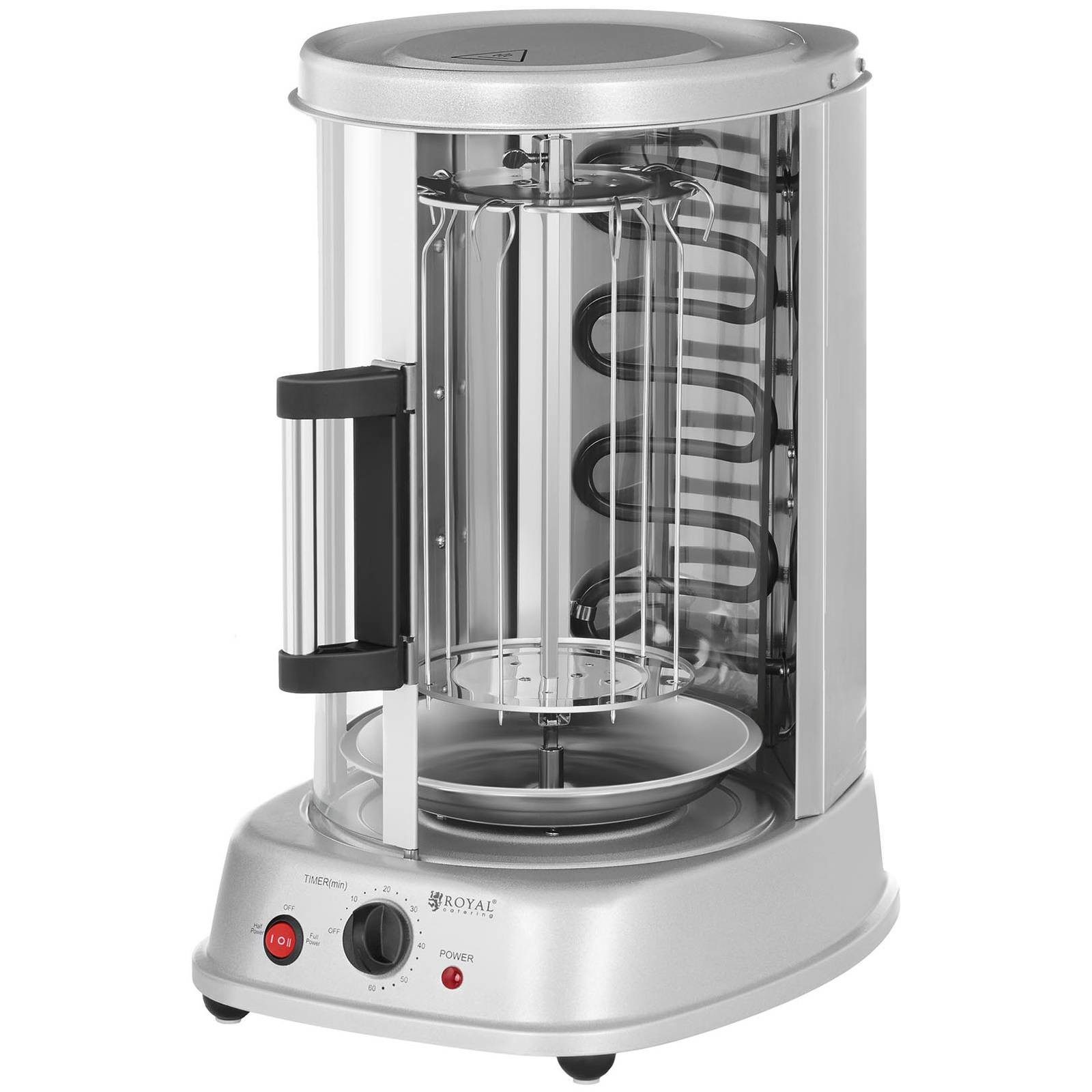 Royal Catering Dönergrill Vertikalgrill 3in1 Kombi Edelstahl Tischgrill Hähnchengrill Schaschlik, 1500 W