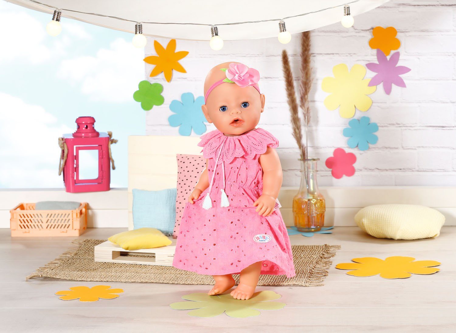 Baby Born Puppenkleidung Trendy Blumenkleid, 43 cm, mit Kleiderbügel