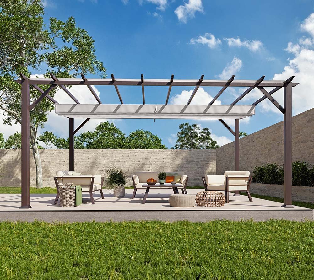 Paragon Pergola Florenz 1116, (1-tlg., Pergola, Sonnensegel), Konstruktion aus Aluminium