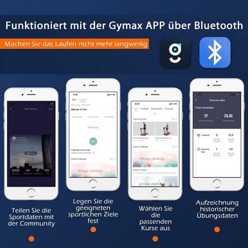 COSTWAY Laufband (2 in 1 Laufband Zuhause 1-12 km/h, Platzsparend 2,25 Pferdestärke), Laufband Zuhause, mit APP, Bluetooth und Fernbedienung