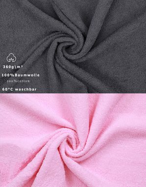 Betz Handtuch Set 8-TLG. Handtuch-Set Palermo Farbe anthrazit und rosé, 100% Baumwolle