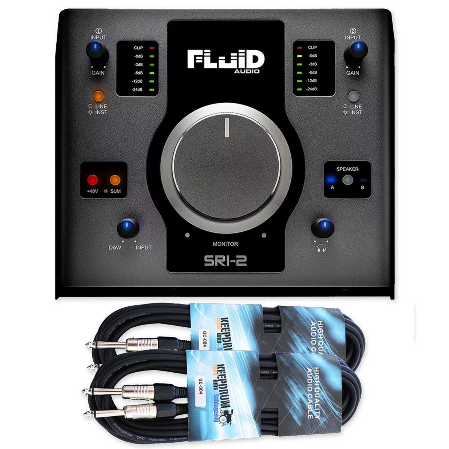 Fluid Audio Fluid Audio Interface SRI-2 Interface und Monitor-Controller mit Kabel Digitales Aufnahmegerät (Kompaktes 2x2 USB Audio Interface mit Kabel)