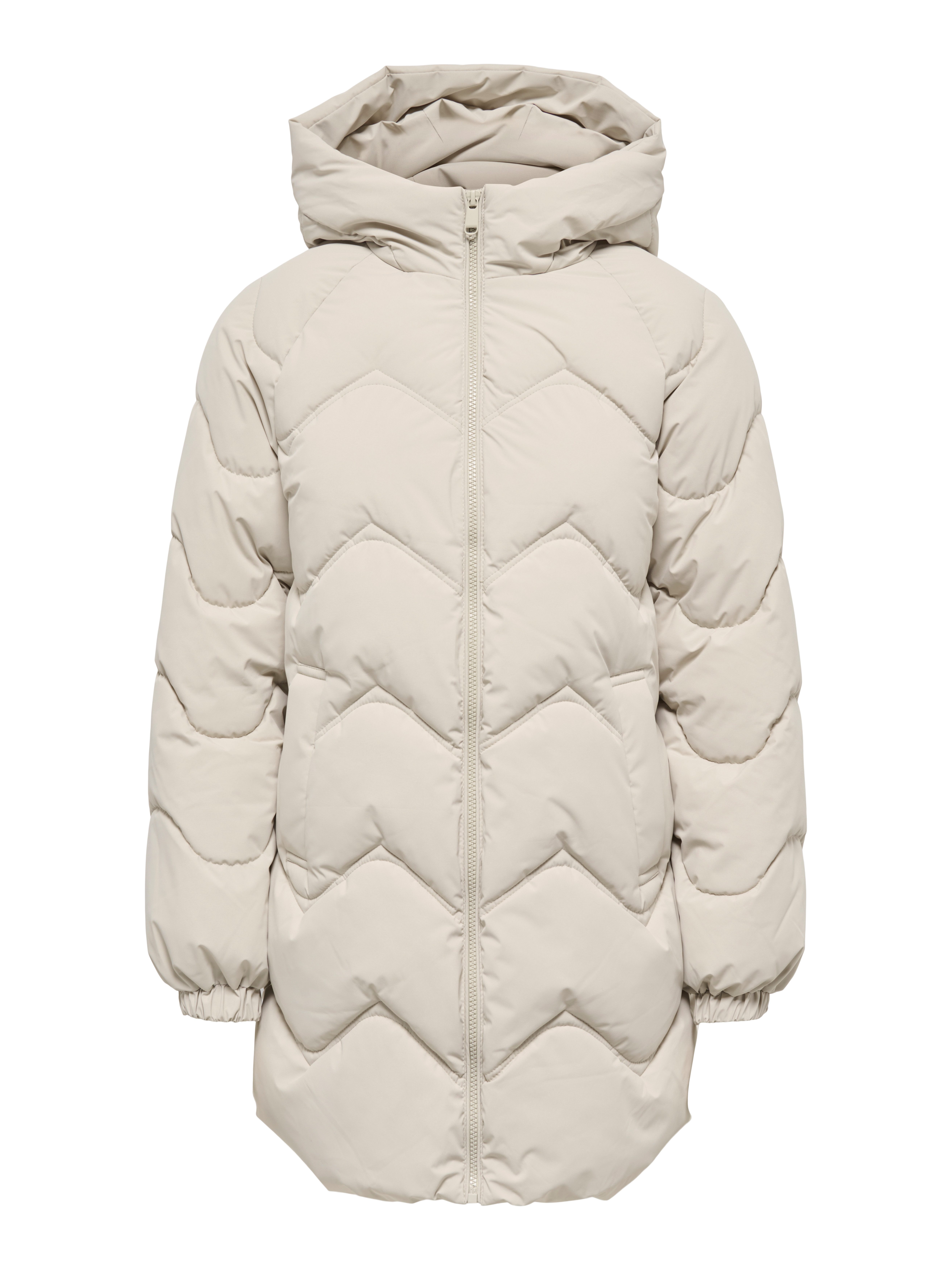 JDY Steppjacke JDYPOWER LONG HOOD PUFFER OTW HAB Kunstfaser