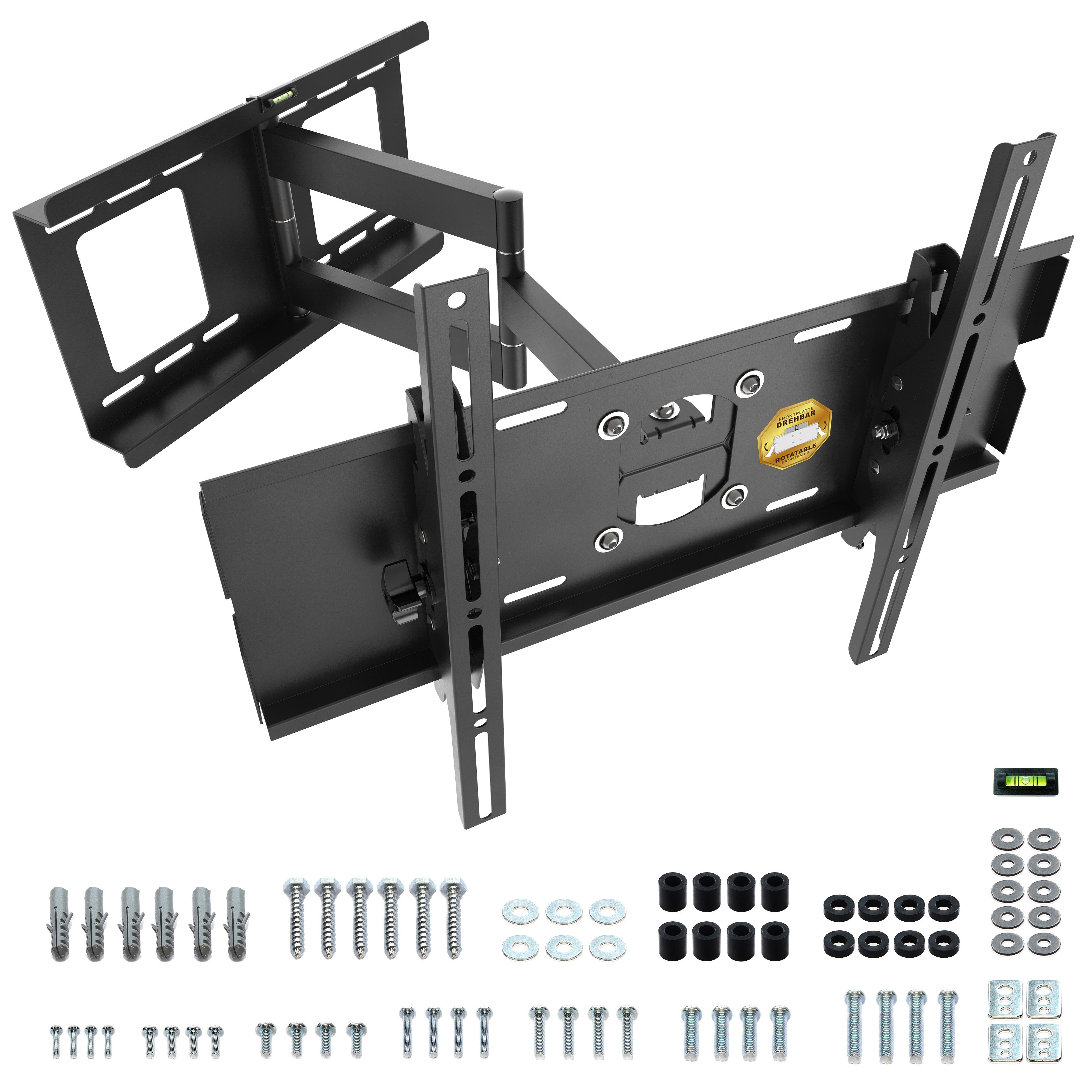 RICOO TV-Wandhalterung TV Wandhalterung Schwenkbar Neigbar bis 95 Kg R03, (bis 65 Zoll, VESA 200x200 bis 500x400, 1-tlg., 95 Kg Belastbarkeit, von 76-165cm (30"-65) Bildschirm-Diagonale, bis 180° schwenkbar bis 30° neigbar 117mm - 553mm ausziehbar)
