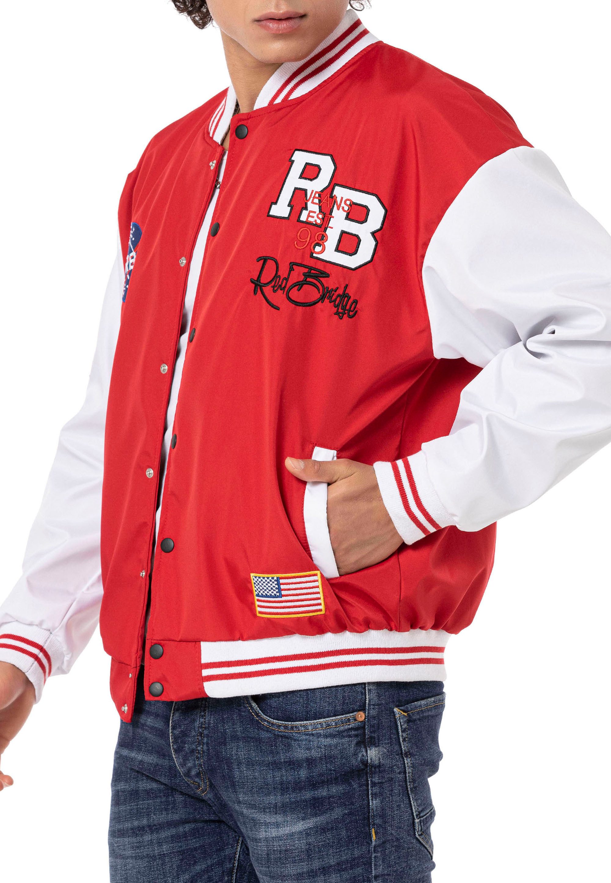 RedBridge Collegejacke im sportlichen Varsity-Look Baseballjacke Lässiger Oversized-Schnitt
