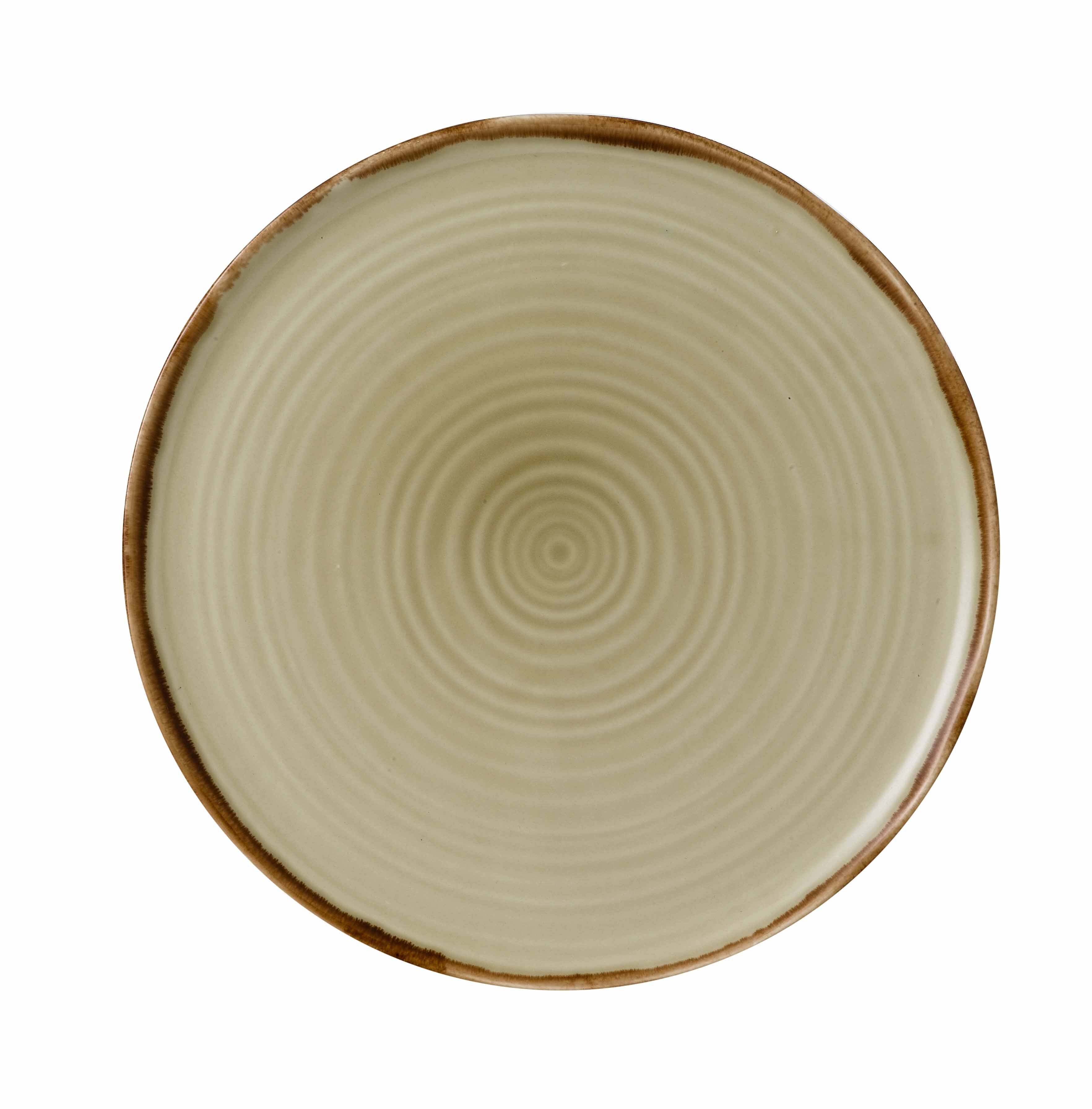 Dudson Servierplatte Dudson Harvest Linen Platte Flach Rund Organisch 31,8cm - 6 Stück, Feinstes Porzellan