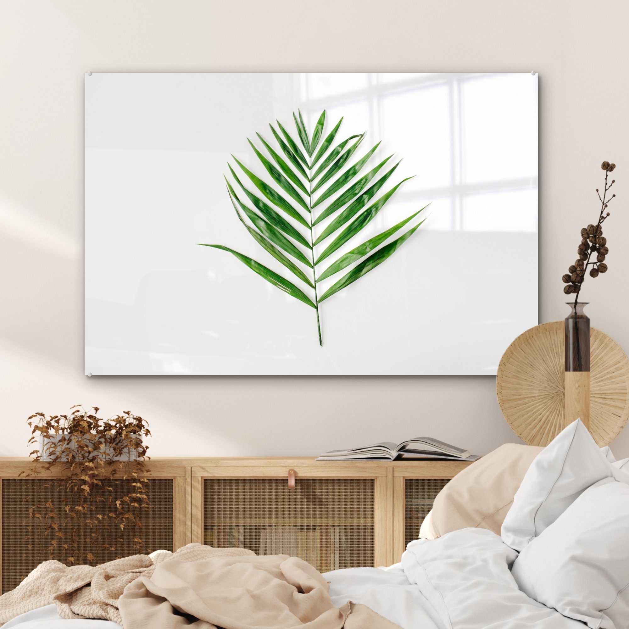 MuchoWow Acrylglasbild Grün St), - (1 Wohnzimmer & - Acrylglasbilder Tropisch, Schlafzimmer Blatt