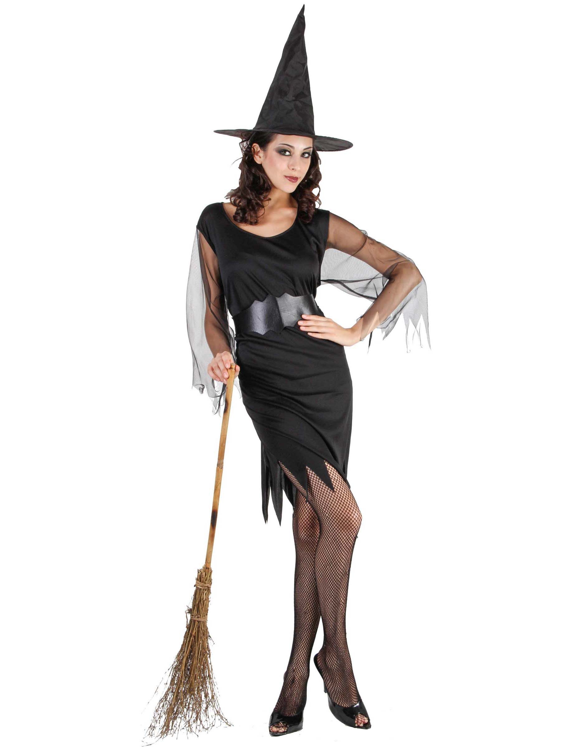 JADEO Kostüm Hexe Halloween-Damenkostüm schwarz