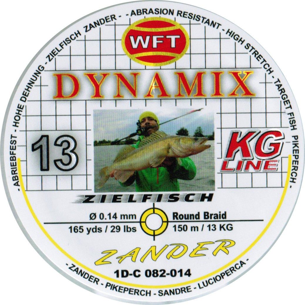 WFT Angelschnur WFT Round Dynamix Zander yellow 150m, 0.14 m Länge, 0.14 mm Fadendurchmesser, (150-St)