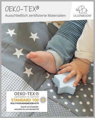 Krabbeldecke Baby Krabbeldecke 100x100 cm "Graue Sterne" (Made in EU), ULLENBOOM ®, Dick gepolstert, Außenstoff 100% Baumwolle