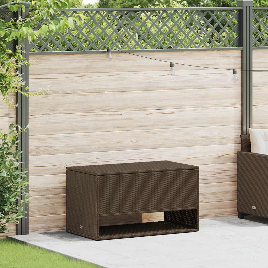 vidaXL Gartenbox Outdoor-Kissenbox Braun 100x55x55,5 cm Poly Rattan