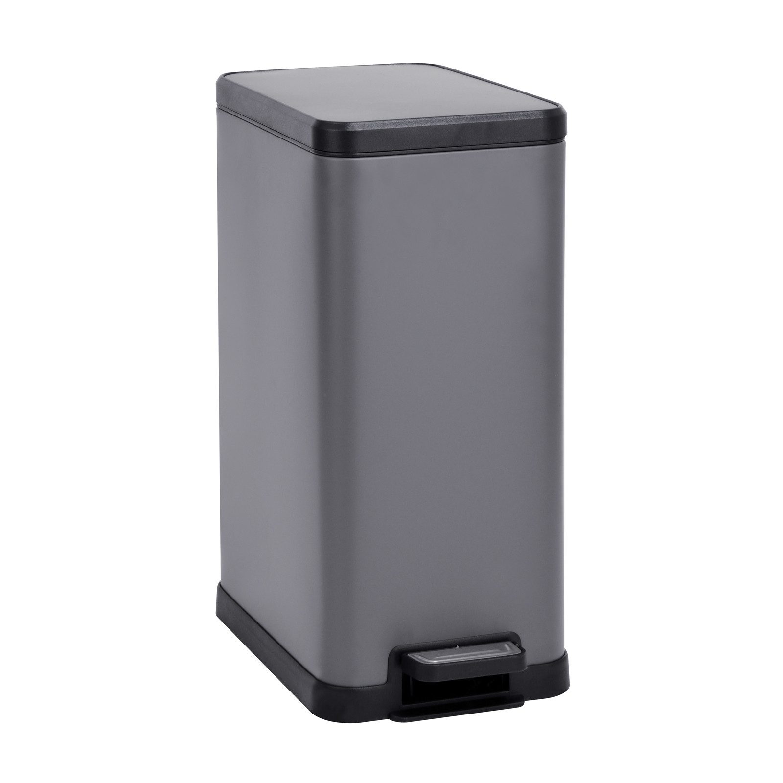 SVITA Mülleimer STM15, Treteimer, Kosmetikeimer, 15L, Stahl pulverbeschichtet, Grau