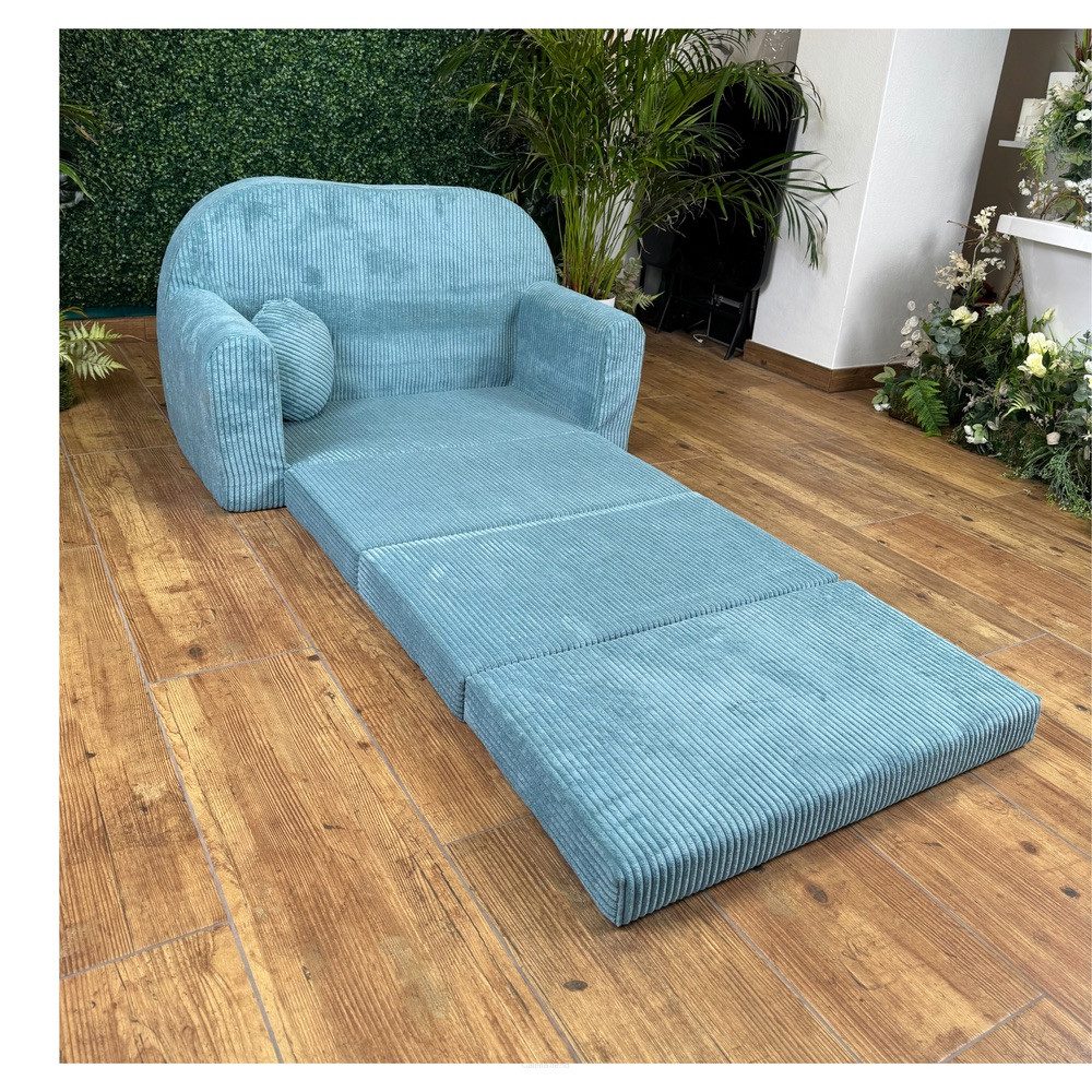 FORTISLINE Kindersofa Kindersofa Rosalia Ausklappbares Sofa aus Cord mit Ve günstig online kaufen