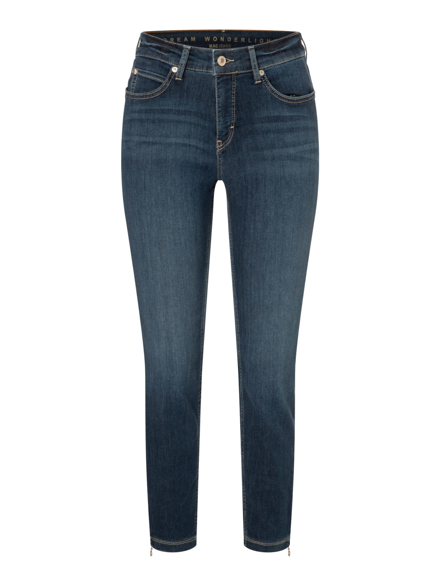 MAC Stretch-Hose blau,Basic,Baumwolle,Unifarben,Slim Fit,Mittel