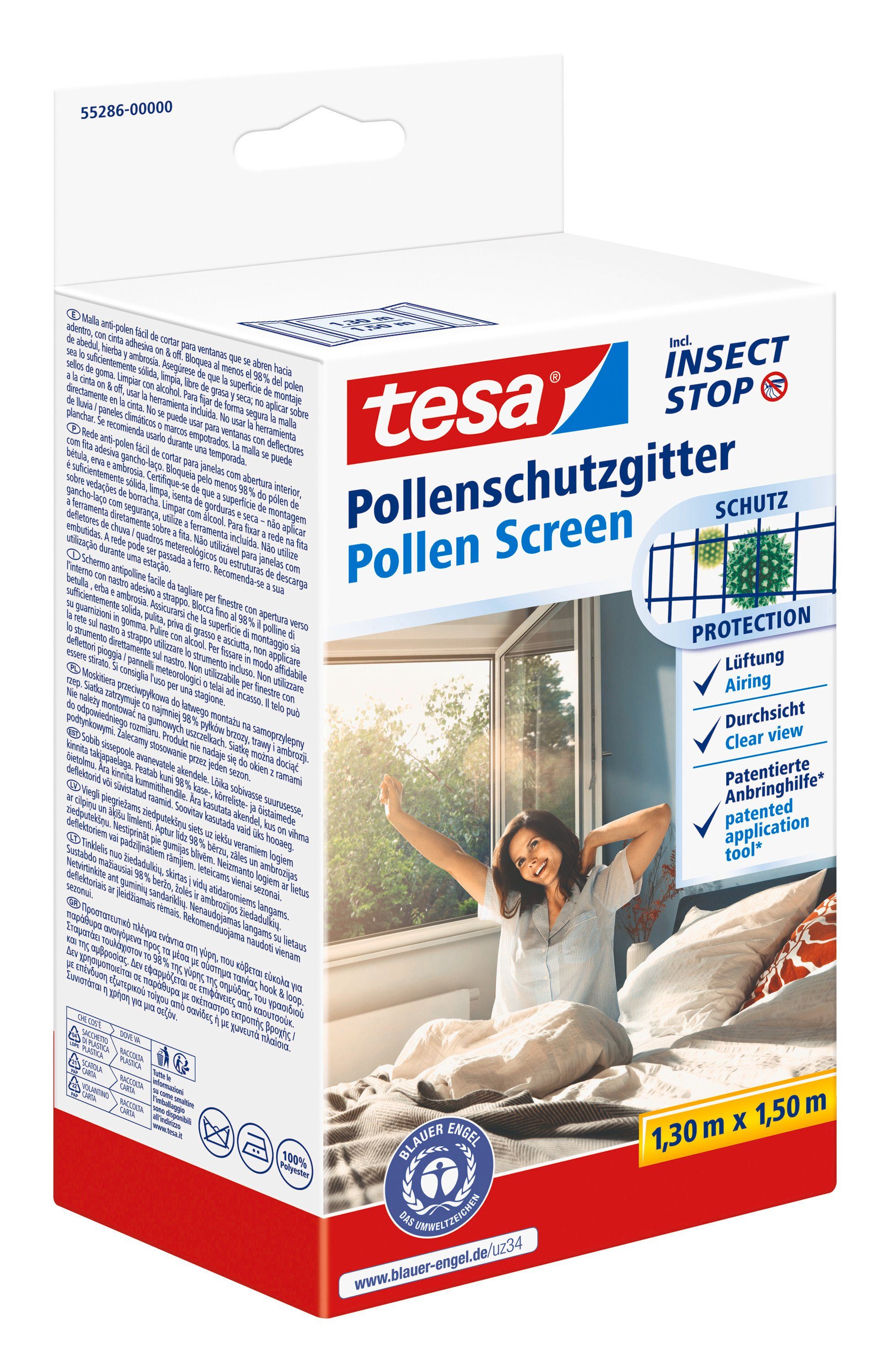 m Allergiker, 1,50 Pollenschutz 1-St., Fenster - schwarz (Packung, für - Pollenschutz 1,30 Pollenschutzgitter - m für Pollenschutzgitter : - Pollenschutznetz, Allergiker anthrazit Klettband), für tesa