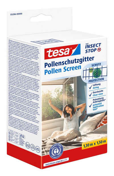 tesa Pollenschutzgitter Pollenschutzgitter für Fenster - Pollenschutz für Allergiker, (Packung, 1-St., Pollenschutznetz, Klettband), Pollenschutz für Allergiker - schwarz - anthrazit - 1,30 m : 1,50 m