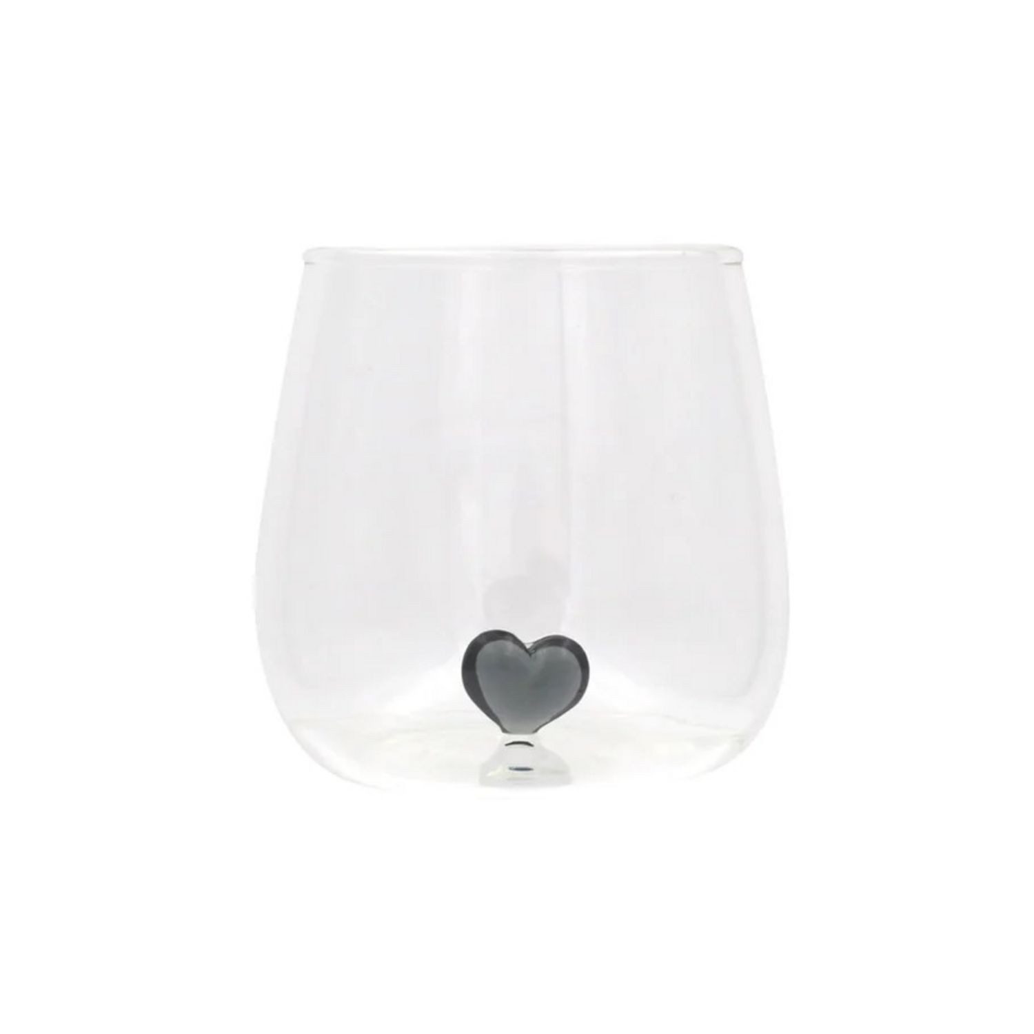 Eulenschnitt Glas Trinkglas Herzfigur schwarz