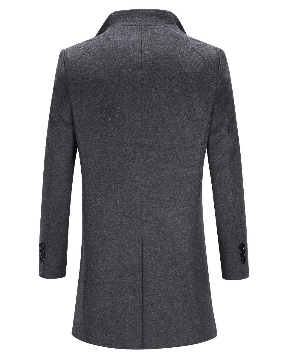 Allthemen Wollmantel mittellanger Wintermantel mit Stehkragen Herrenmantel günstig online kaufen