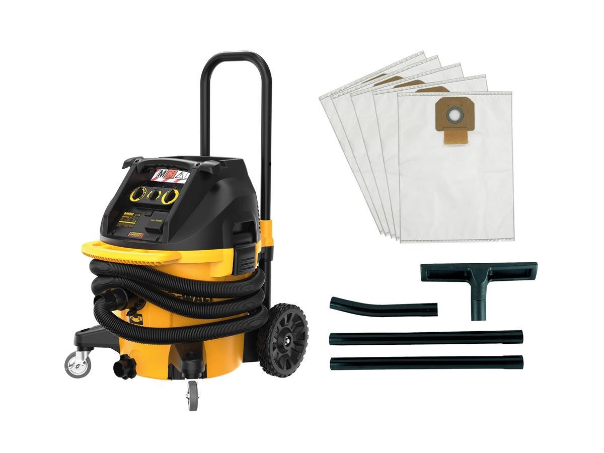 DeWalt Nass-Trocken-Sauger Industrie M-Klasse, 1400 W, mit Beutel, 1400 W, mit AirLock Adapter und Bodenreinigungs-Set