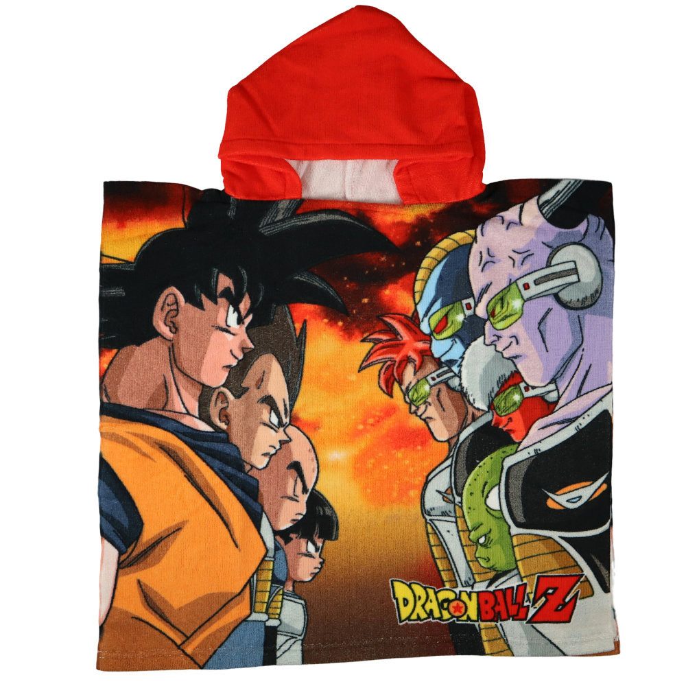 Dragon Ball Badeponcho DragonBall Z Goku Kinder Jungen Mikrofaser Poncho Badeponcho, Polyester, Kapuze