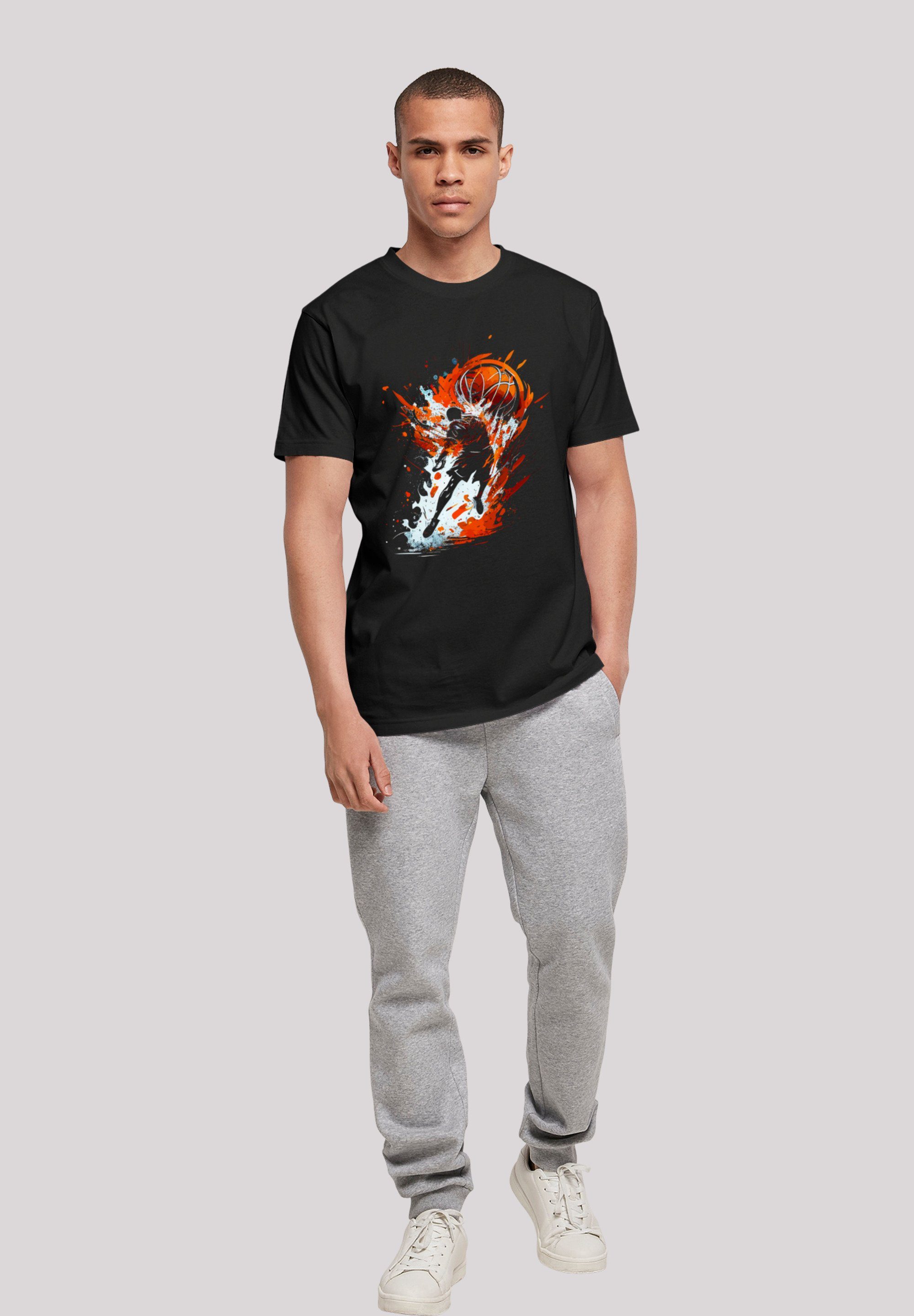 F4NT4STIC T-Shirt Sport Basketball Splash schwarz Print UNISEX