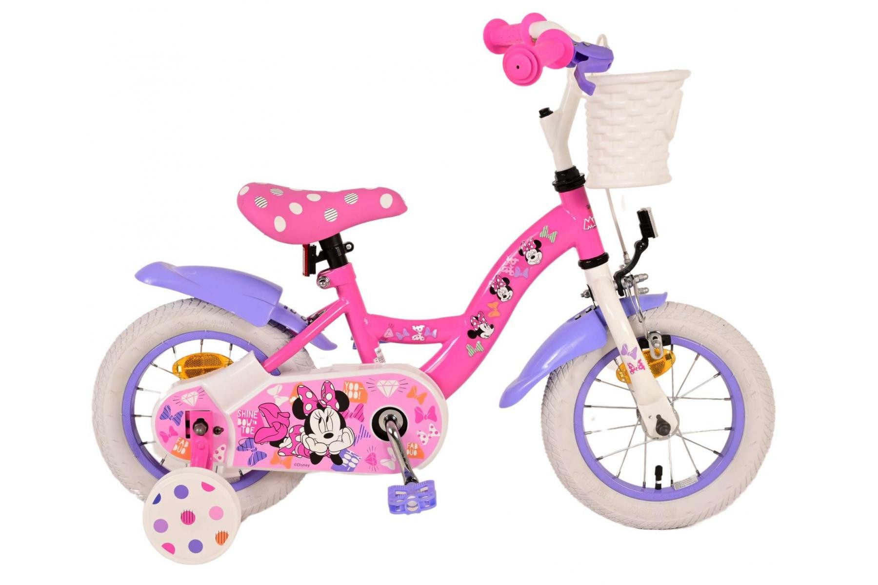 Volare Kinderfahrrad Volare Minnie - Mädchen - 12 Zoll - Rosa, Offiziell lizenziertes Disney Minnie Produkt