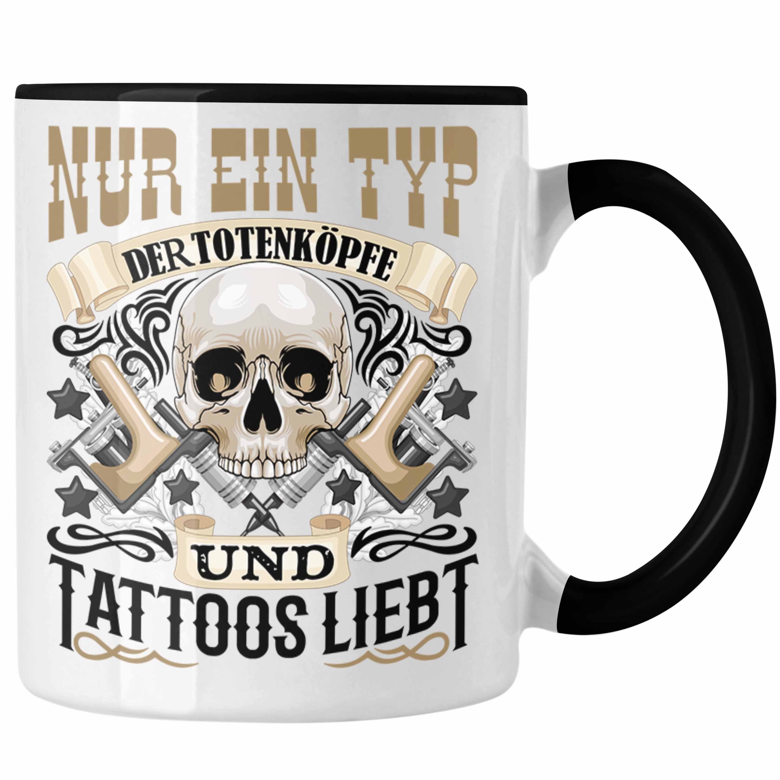 Tattoow Trendation Schwarz und Tasse Tasse Geschenk Trendation Mann Männer Totenköpfe - Tattoos