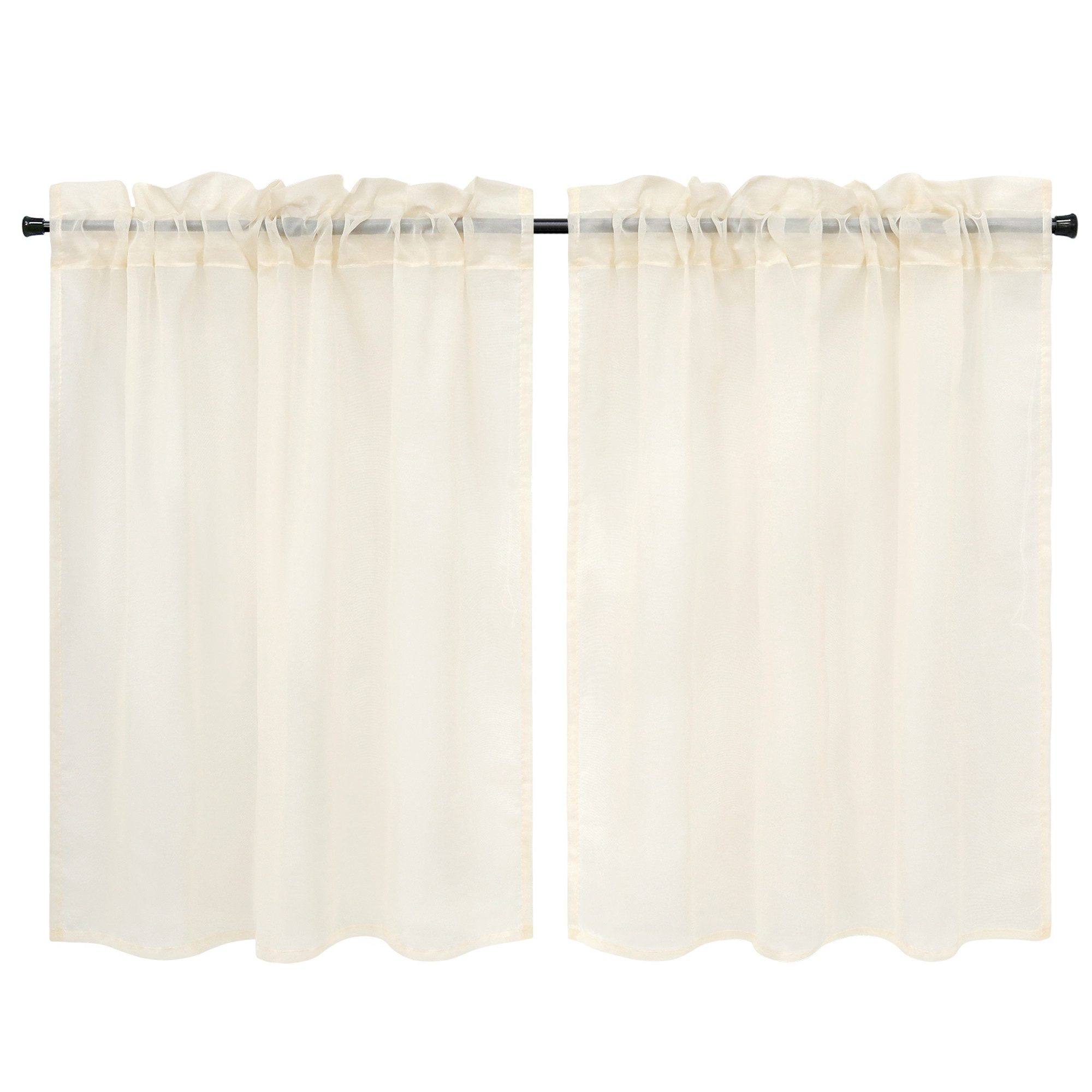 Joyswahl Scheibengardine (2 St), Stangendurchzug, transparent, Voile Kurzst günstig online kaufen