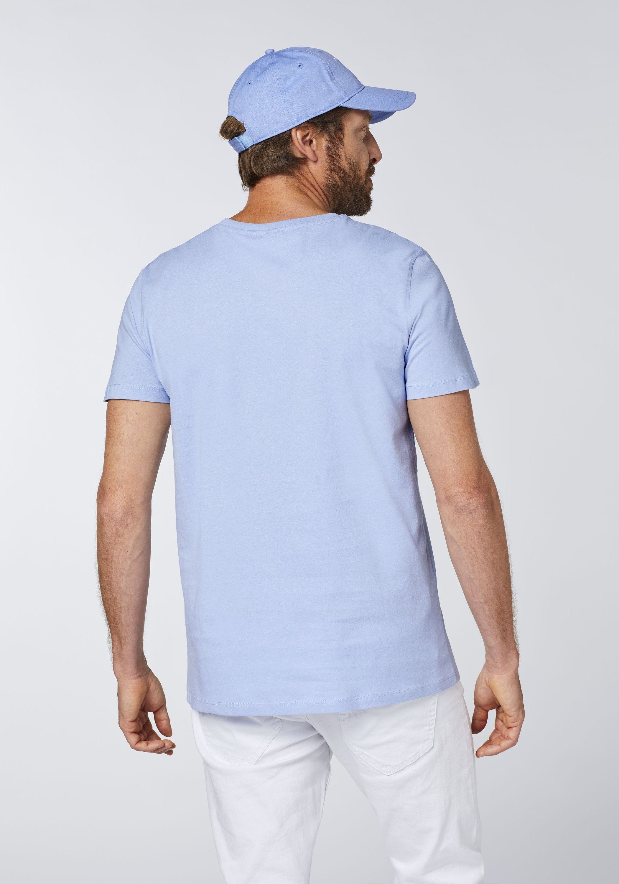 Polo Sylt Print-Shirt mit großem Logoprint 16-3922 Blue Brunnera