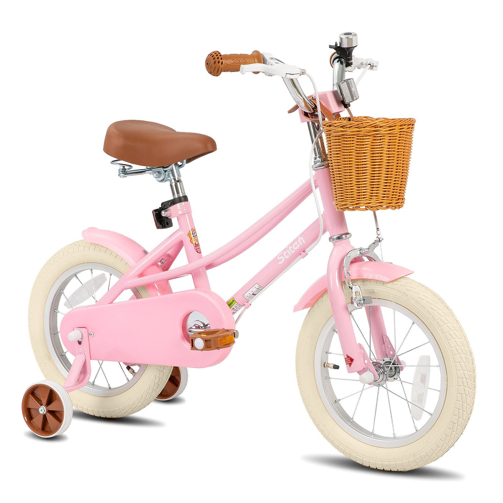 JOYSTAR Kinderfahrrad 12/14/16/18/20 Kinderfahrrad für 2-13 Jahre alte Mädchen, 12" 14" 16" Zoll mit Stützrädern & Korb, Kotflügel 20 Zoll mit Ständer