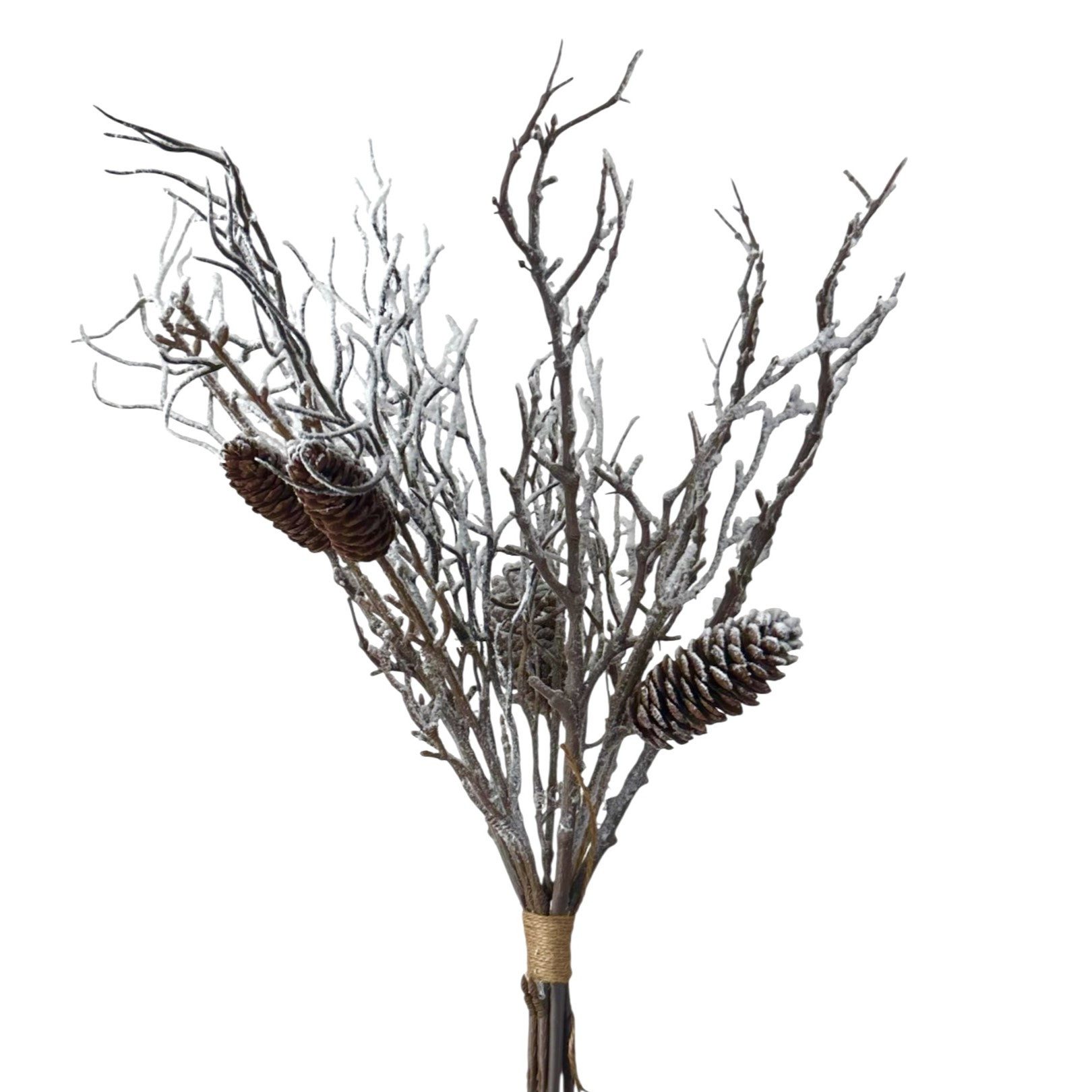 Kunstzweig Künstliche Zweige mit Zapfen und Schnee, 45cm. Winterdeko Weihna günstig online kaufen