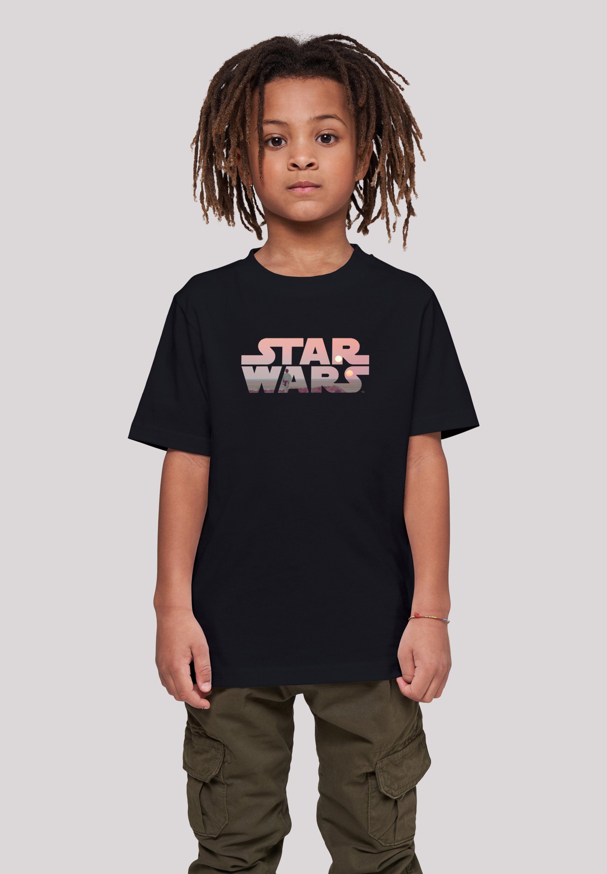 Logo Star F4NT4STIC with Tatooine Wars Kids (1-tlg) Basic Kurzarmshirt Tee Kinder black