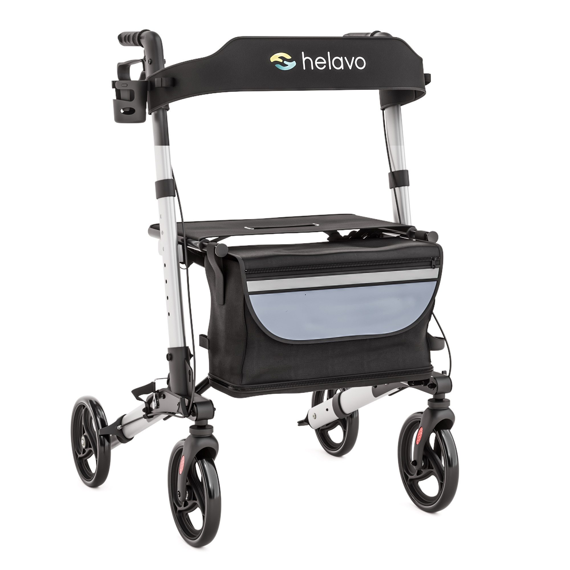 Helavo Rollator H1010, faltbarer Reise-Rollator mit Sitz und Reisetasche