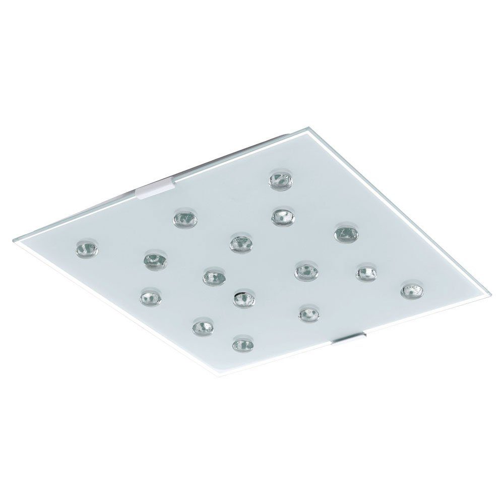 EGLO LED Deckenleuchte, LED-Leuchtmittel fest verbaut, Warmweiß, Deckenlampe Deckenleuchte Küchenlampe Glassteine klar Flurlampe LED