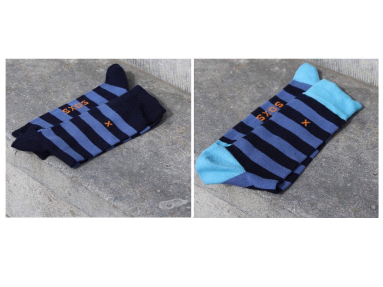 LK Trend & Style Socken Gestreifte Baumwollsocken von Soxs.Co für Herren (2-Paar, Einheitsgröße 42 - 46) stylische Socken mit Streifen