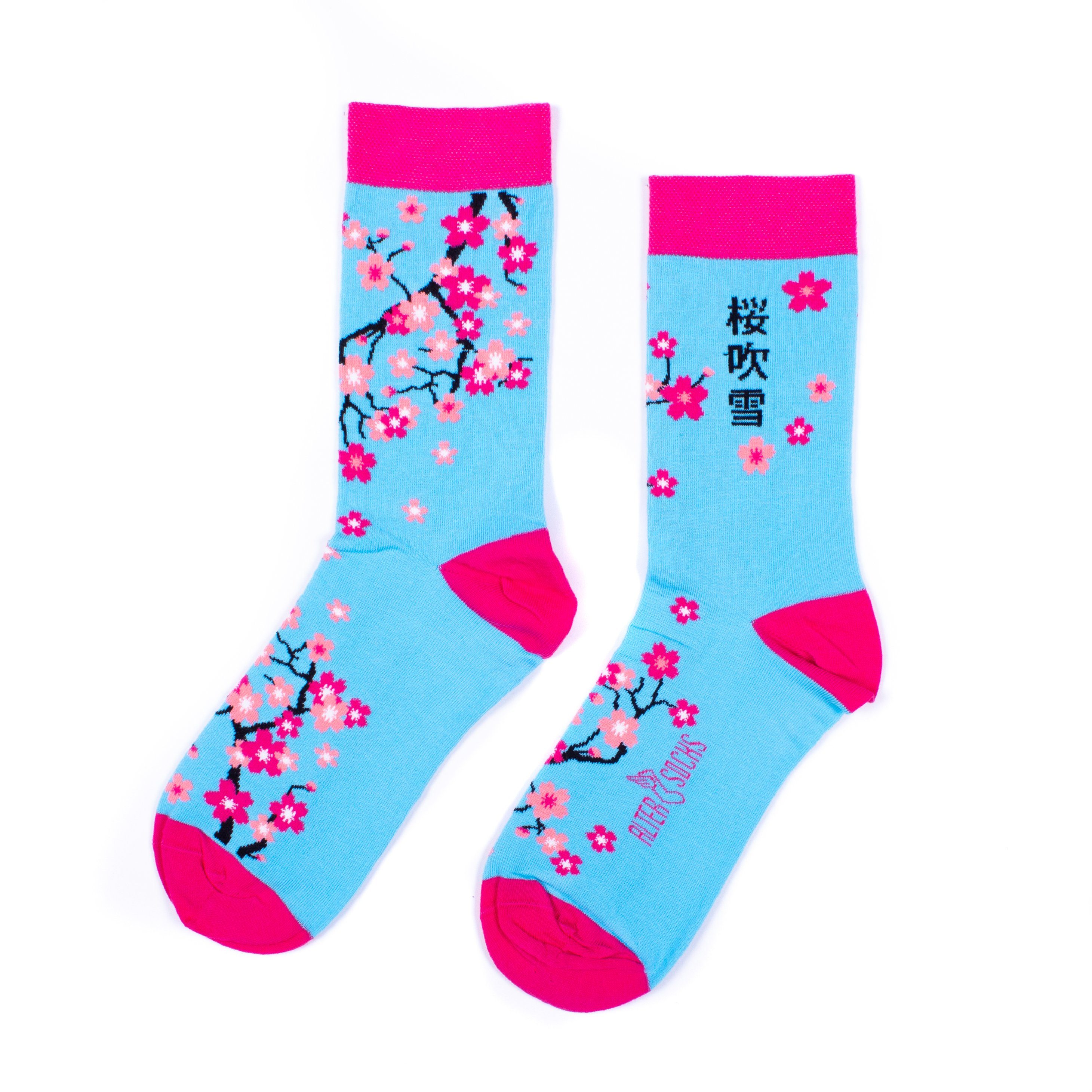AlterSocks Freizeitsocken Lustige Socken Sakura Socken Damen & Herren Unisex Größe 36 – 45