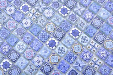 Mosani Mosaikfliesen Glasmosaik Mosaik Retro Marokkanische Optik pastell blau