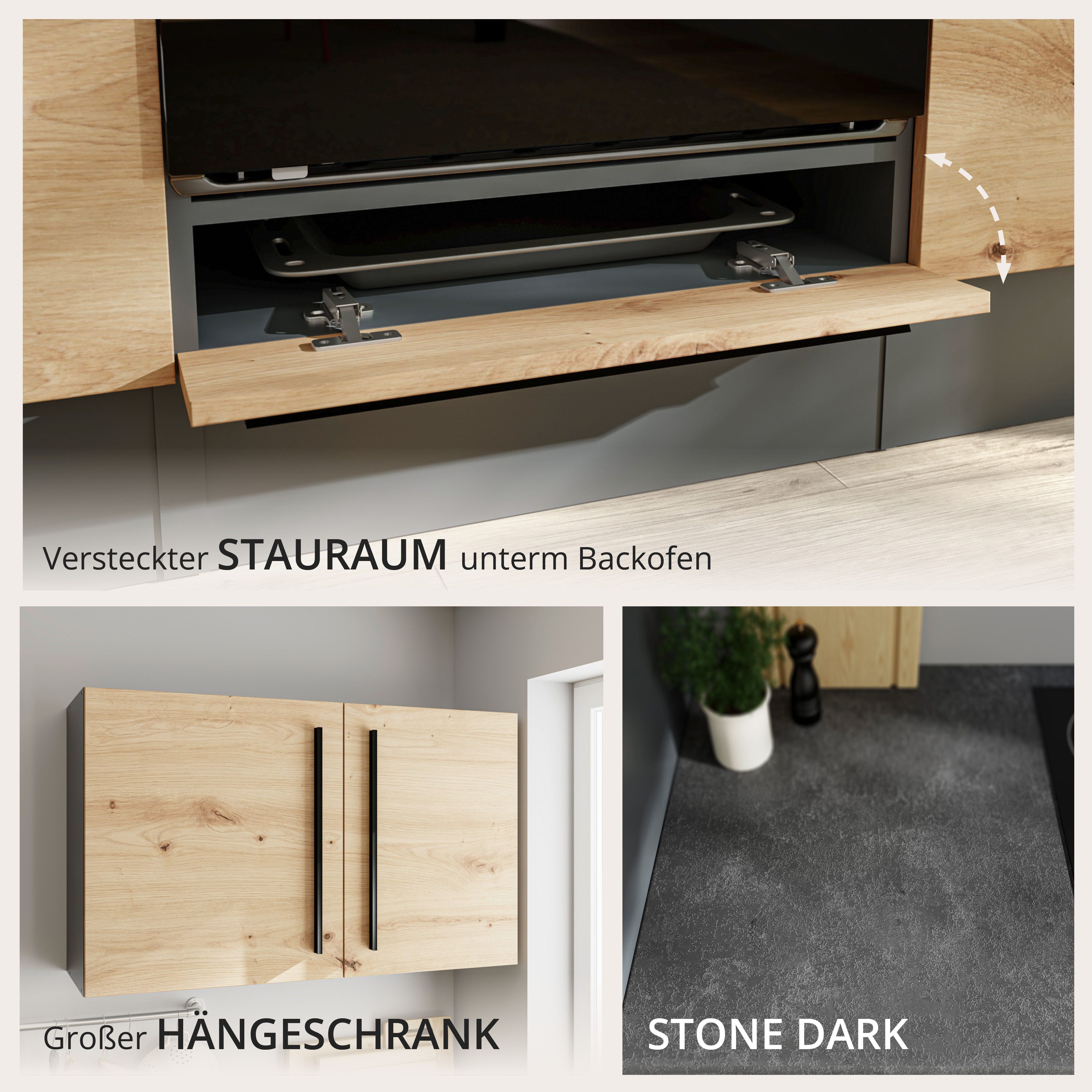 BASIC by Balculina Küchenzeile Jazz, Breite 310 cm, wahlweise mit E-Geräten