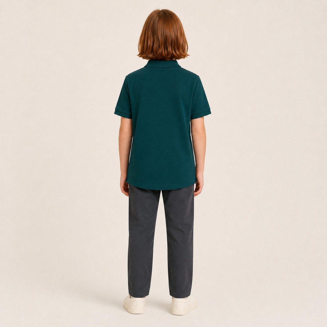 Sitztgut Poloshirt Kinder Polo-Shirt aus Bio-Baumwolle (1-tlg) Seitenschlitze, verlängertes Rückenteil und Transfer-Necklabel