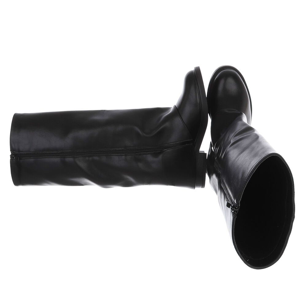 Ital-Design Damenstiefel hoher Schaft elegant alltagstauglich Westernstiefel (92268808) Blockabsatz Flache Stiefel in Schwarz