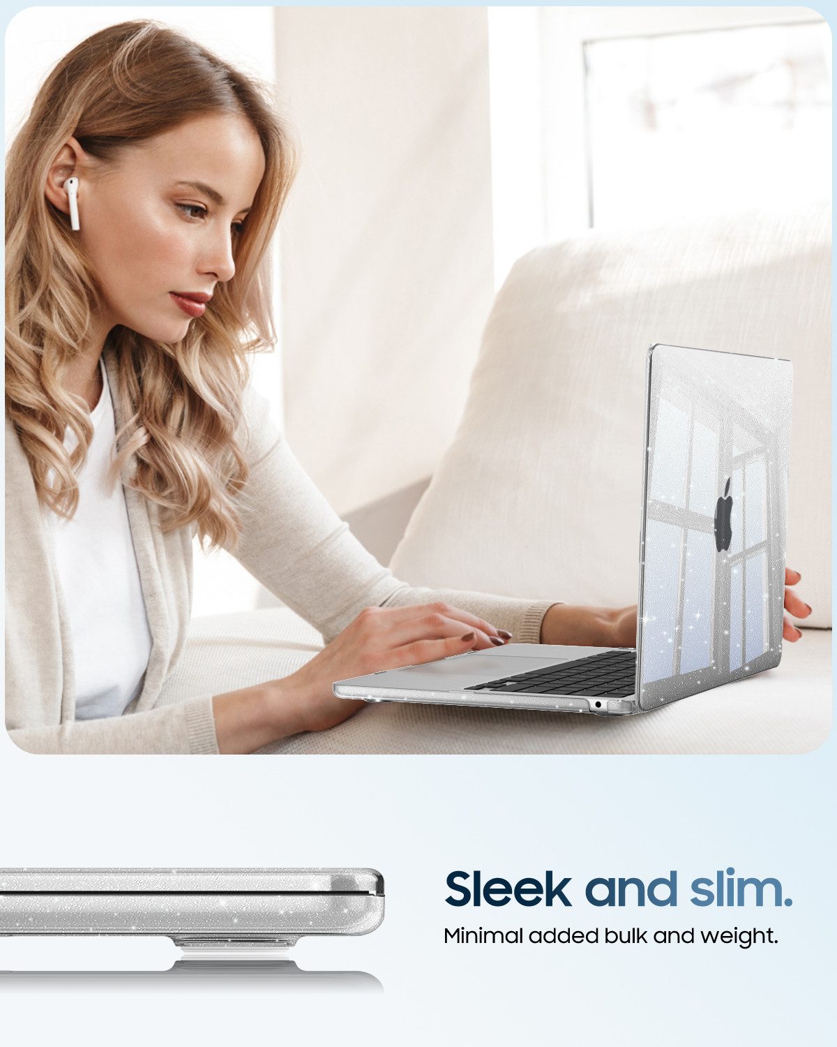 Fintie Laptop-Hülle für MacBook Air 13,6'' M5 M4 M3 M2 (2026-2022) A3449 A3240 A3113 A2681 13,6 Zoll, Ultradünne Hartschale Schutzhülle Snap Case – Bild 3 von 5