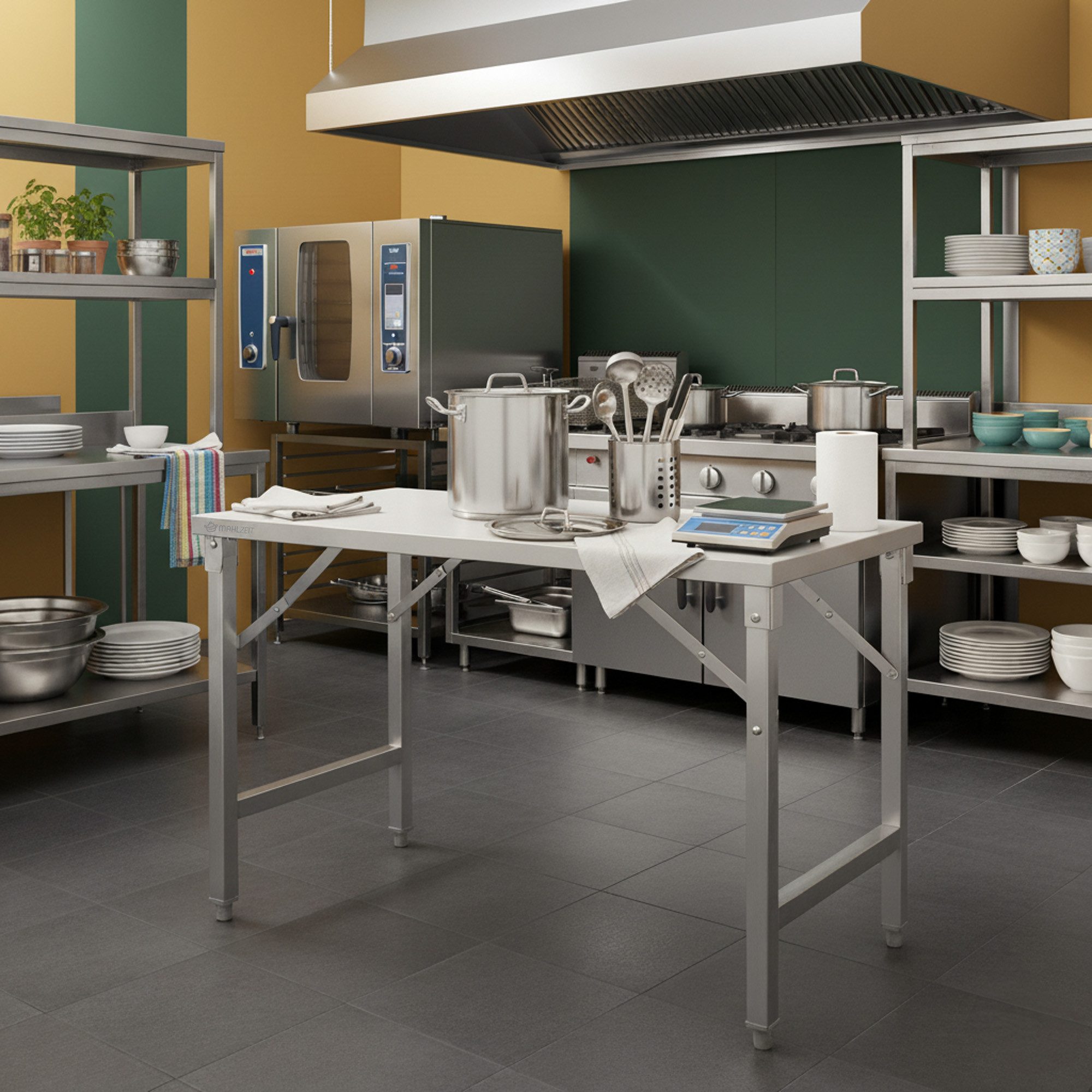 Mahlzeit Küchentisch Edelstahltisch, 120 x 60 x 80 cm, Arbeitstisch, Küchen günstig online kaufen