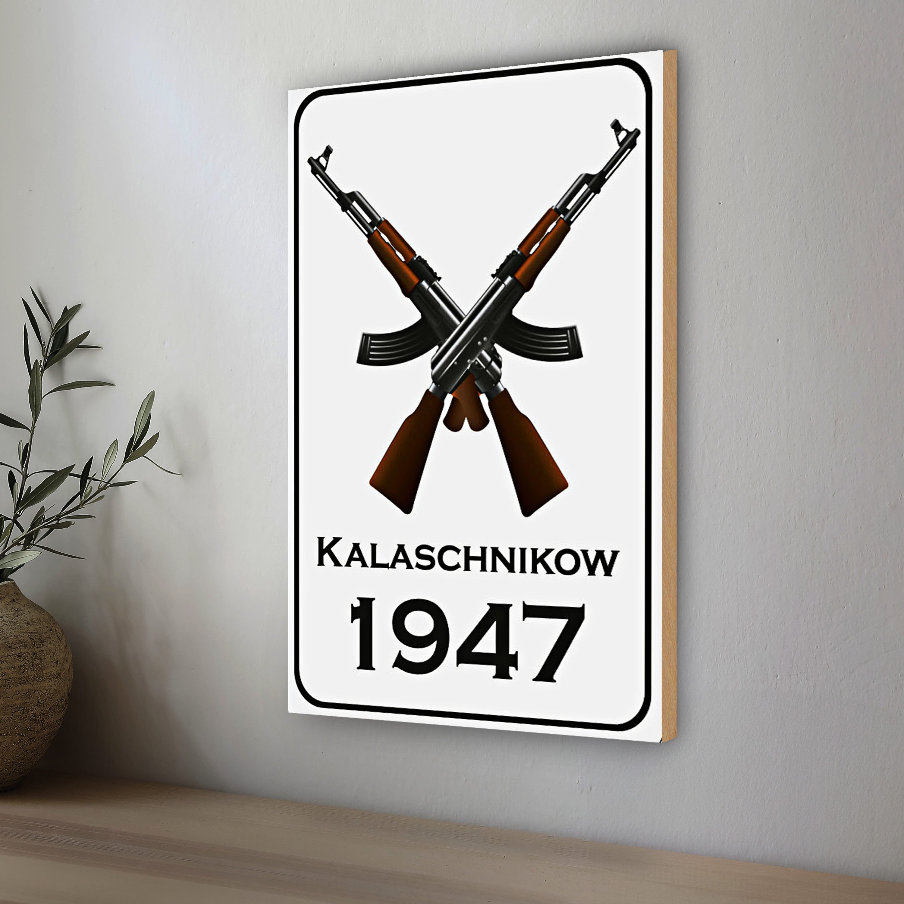Roomando Holzbild Gewehr 12x18cm Kalaschnikow 1947